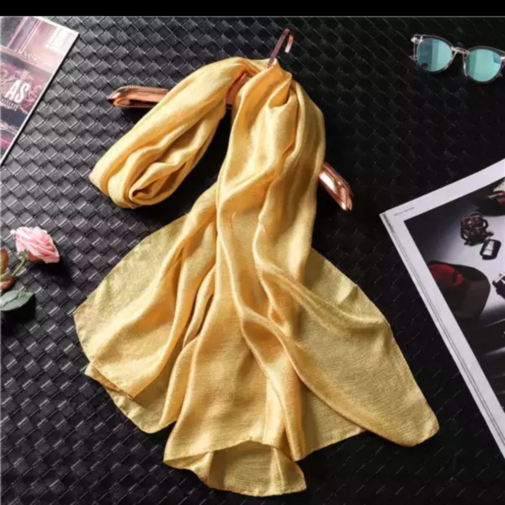 golden yellow soft silky scarf